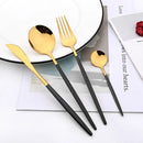 Ljojo 12-Piece Gold Flatware Set Stainless Steel Cutlery Dinnerware