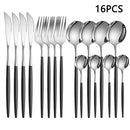 Ljojo 16-Piece Stainless Steel Tableware Set for Home, Hotel, and Restaurant