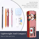 Ljojo Mickey Mouse Minnie Leather Pencil Case for Students - Big Capacity Zipper Pen Holder
