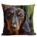 Cute Bulldog Hand-Painted Linen Pillowcase by Ljojo Teddy Collection