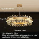 Ljojo Luxury Golden Crystal Round Ceiling Chandelier Light for Living Room