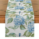 Hydrangea Dragonfly Butterfly Table Runner by Ljojo for Kitchen Dining Living Room