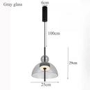 Nordic Glass Pendant Light Clear Gray Modern Hanging Lamp by Ljojo