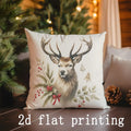 Ljojo Merry Christmas Deer & Trees Pillow Covers - Sofa, Bedroom, Car Decor