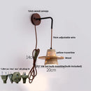 Ljojo LED Wall Lights Nordic Modern Pull Chain Yellow Travertine Stone Bedside Lamp