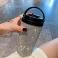 Ljojo 12oz Rhinestone Stainless Steel Thermal Tumbler Mug with Handle