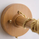 Ljojo LED Wall Light Fixture Switch Stair Lighting Round Ceramic Wood Bedside Lamp