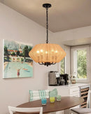 Ljojo 5-Light Rattan Chandelier for Kitchen Bedroom Living Room.