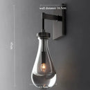 Ljojo Waterdrop Glass Wall Sconce - Modern Copper Wall Light for a Stylish Home