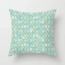 Ljojo Mint Green Geometric Printed Cushion Cover for Home Sofa Décor