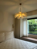 Wabi Sabi Fabric Flower LED Pendant Light for Dining Room Decor by Ljojo
