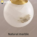 Ljojo Small Chandelier All Copper Natural Marble Decoration for Luxurious Bedroom