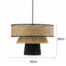 Large Japanese Woven Rattan Pendant Light for Wabi Sabi Restaurant Ljojo
