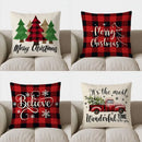Ljojo Merry Plaid Pattern Pillow Cover for Sofa, Bedroom, Car