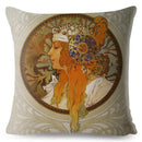 Beige Art Nouveau Gallery Cushion Cover for Home Decor - Ljojo