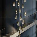 Ljojo Light Luxury Villa Crystal Chandelier Spiral Staircase LED Chandelier