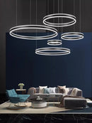 Nordic Round Acrylic Led Chandelier Modern Home Decoration Hanging Light - Ljojo