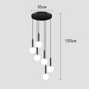 Ljojo LED Ring Stairs Pendant Light Chandelier for Living Room Dining Room Lighting