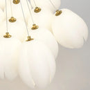 Ljojo LED White Tulip Ceiling Chandelier Light Elegant Modern Floral Design