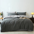 Ljojo 100% Cotton Yarn-Dyed 4-Piece Duvet Set - Ultra-Soft Bedding