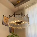 French Style Crystal Glass Strip Living Room Pendant Light by Ljojo