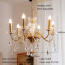 Ljojo French Retro Crystal E14 Pendant Lights Gold Luxury Chandeliers Bedroom Lamps