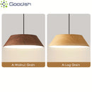 Ljojo Medieval Bauhaus Wood Grain Log Metal LED Pendant Light Chandelier for Home Decoration