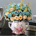 Ljojo™ Ceramic Vase & Flower Arrangement Set - Home Decor Crafts