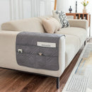 Ljojo Modern Armrest Pad With Storage Layer for Sofa, All Seasons, Khaki Gray