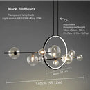 Nordic Glass Chandelier Pendant Light by Ljojo - Modern Ceiling Suspension Hanging Lamp