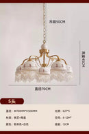 French Retro Medieval Cream Wind Chandelier Lighting LED E27 Iron Art Fringe Ceramics Pendant Lights for Living/Dining Room