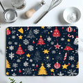 Christmas Tree Snow Stars Drying Mat - Non-Slip Absorbent Kitchen Placemat by Ljojo
