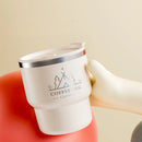 Ljojo 304 Stainless Steel Coffee Cup with Lid, Double-Layer Anti-Scalding Travel Mug