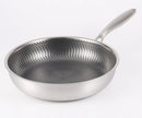 Ljojo 316 Stainless Steel Wok Pan for Induction Gas Stove Cooking