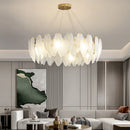 Ljojo Luxury Feather Crystal Chandelier - Cream Style Main Bedroom Lighting