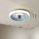 Ljojo 50CM Ceiling Fans Light: Bedroom Living Room Silent Fans Lighting Low Floor Fan Lamp