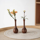 Ljojo Minimalist Solid Wood Vase, Creative Desktop Ornament for Plants and Flowers