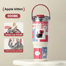Ljojo 304 Stainless Steel Vacuum Insulated Straw Cup - Large Portable Thermos