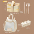 Ljojo Large Capacity Double-Layer Lunch Box with Tableware - Heatable Bento Box