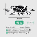 Ljojo Lotus LED Ceiling Lamp - Dimmable Warm/Cold Light, Remote Control, Decorative Art Lighting