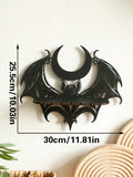 Ljojo™ Gothic Bat Moon Wall Shelf Crystal Holder Goth Home Decor