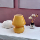 Glass LED Desk Light Mushroom Table Lamp Ljojo Korean Style Striped Bedside Lamp