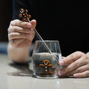 Ljojo 3D Gingerbread Man Glass Cup with Stirring Stick - Christmas Decor Home Tumbler