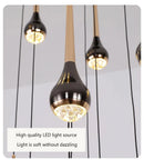 Ljojo LED Chandelier Pendant Lights for Staircase Living Room and Villa Exhibition Hall