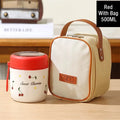 Ljojo Double-Layer Stainless Steel Thermal Lunch Box with Spoon and Bag