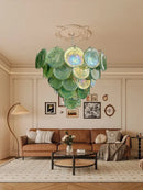 Murano Glass Chandelier: Blue Green Pink Glossy Ceiling Light for Girls Room by Ljojo