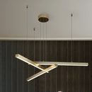 Ljojo LED Black Gold Modern Chandelier Stylish Aluminum Dining Room Office Pendant Light