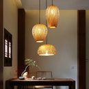 Led Pendant Lamp Natural Rattan Wicker Chandeliers Hand-Woven Bamboot E27 Lighting by Ljojo