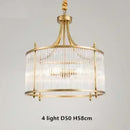 Ljojo Luxury Glass Chandelier: Modern Golden Copper Ceiling Pendant Light Fixture LED Lamp
