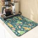 Butterfly Print Table Mat Coaster Set by Ljojo: Kitchen Accessories Absorbent Drying Mat